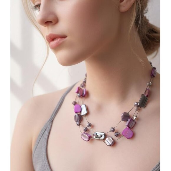 Beaded Statement Necklace - Picture 4 of 7